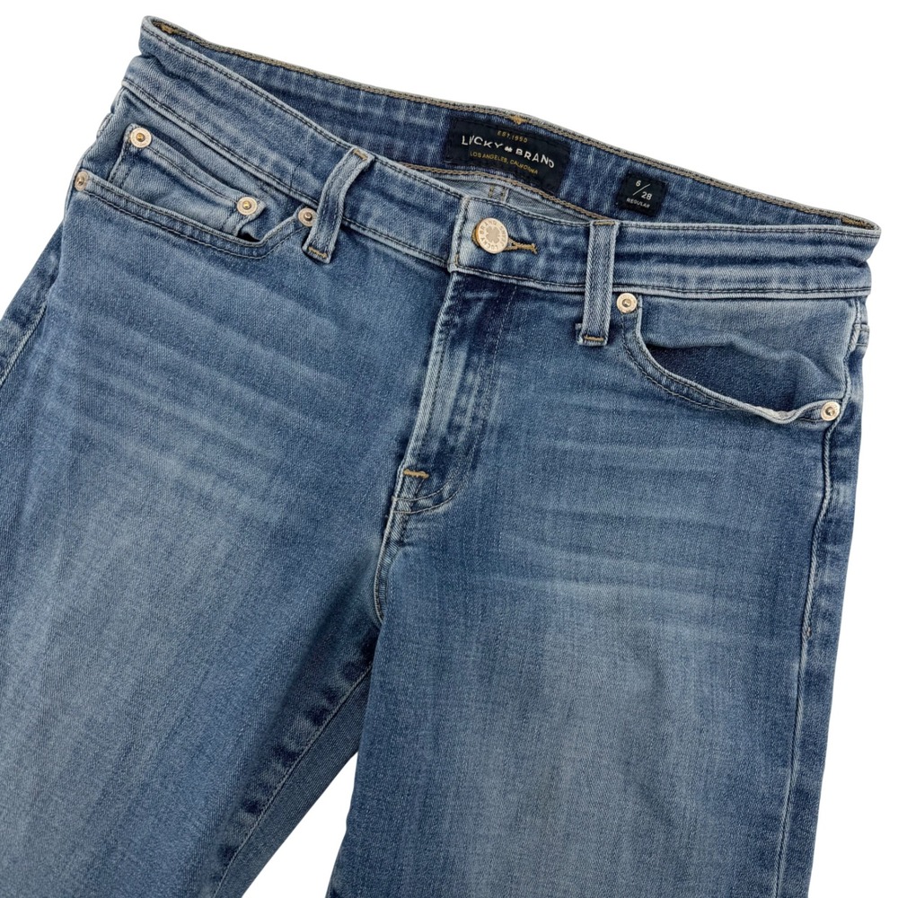 Lucky Brand Sweet Straight Jeans Women 6/28 Blue Medium Wash Mid Rise Denim‎